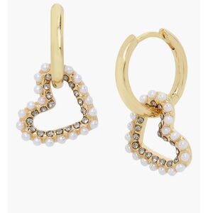 All Saints Goldtone Dangle Heart Huggie Earrings